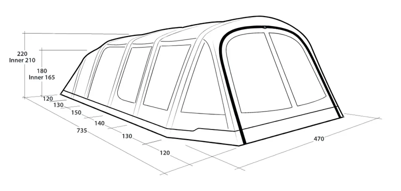 Outwell Wood Lake 7ATC Inflatable Tent - 2023 Model-2